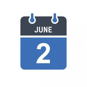 june 2 calendar date icon free vector
